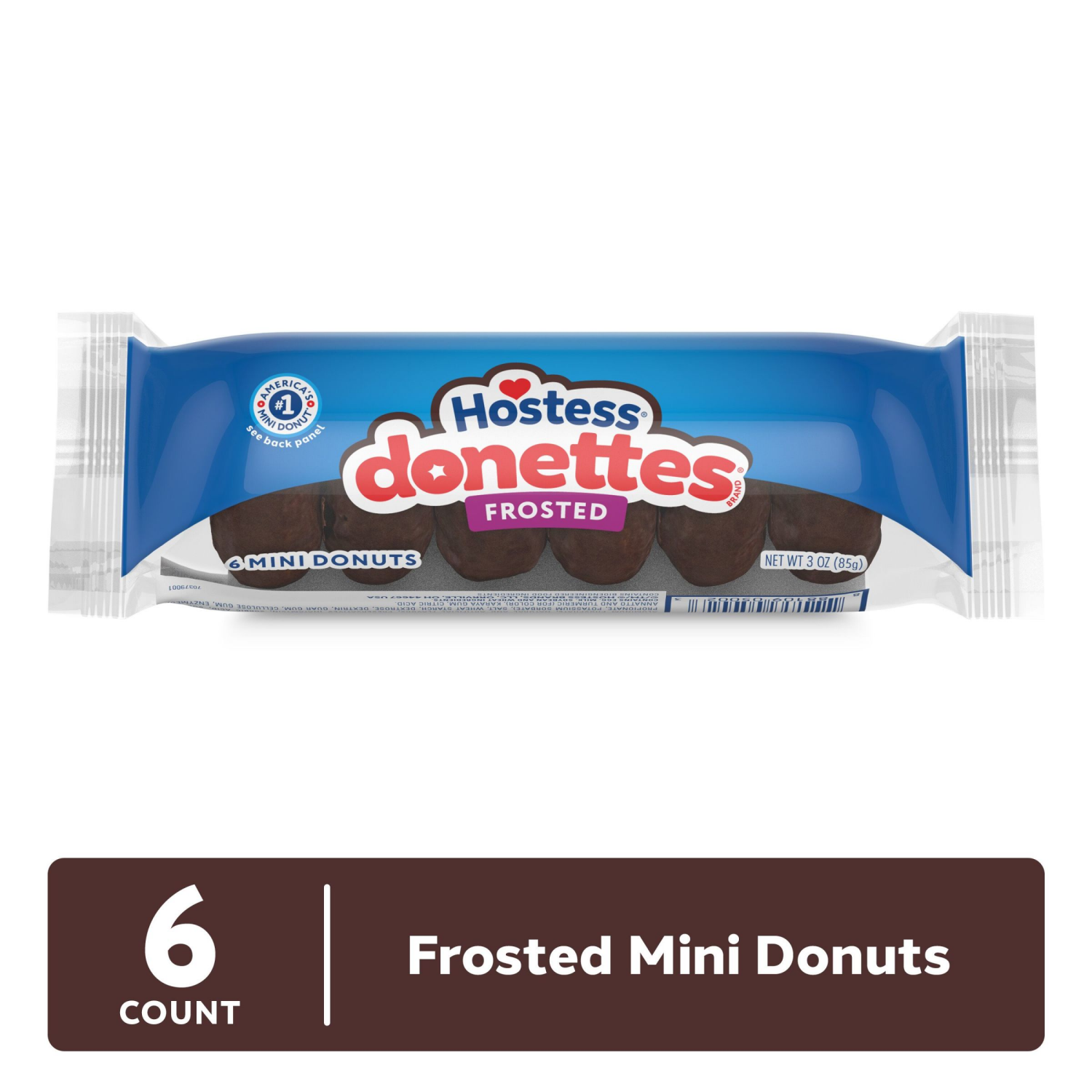 slide 1 of 8, Hostess Donettes, Frosted Mini Donuts, 6 ct