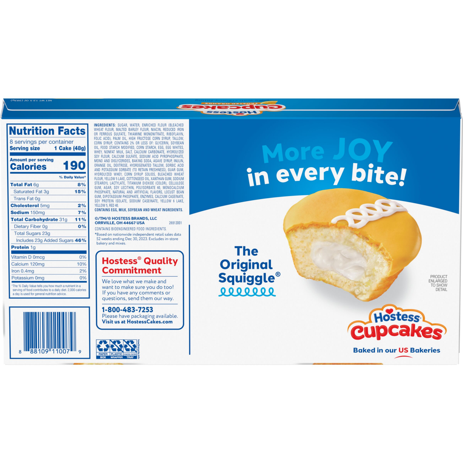 slide 2 of 7, Hostess Cupcakes, Orange Flavored Snack Cakes, 8 ct