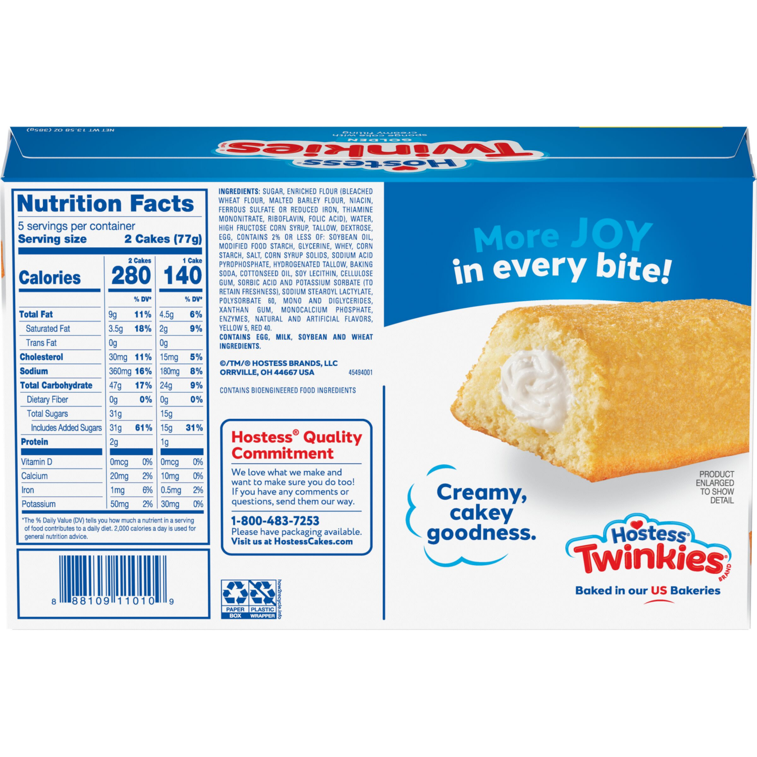 slide 2 of 8, Hostess Twinkies Snack Cakes, Golden Sponge Cake with Crème Filling, 13.58 Oz. Box (10 Ct.), 10 ct