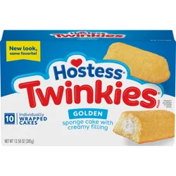 Hostess Twinkies Snack Cakes, Golden Sponge Cake with Crème Filling, 13.58 Oz. Box (10 Ct.)