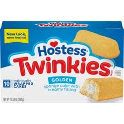 Hostess Twinkies Snack Cakes, Golden Sponge Cake with Crème Filling, 13.58 Oz. Box (10 Ct.)