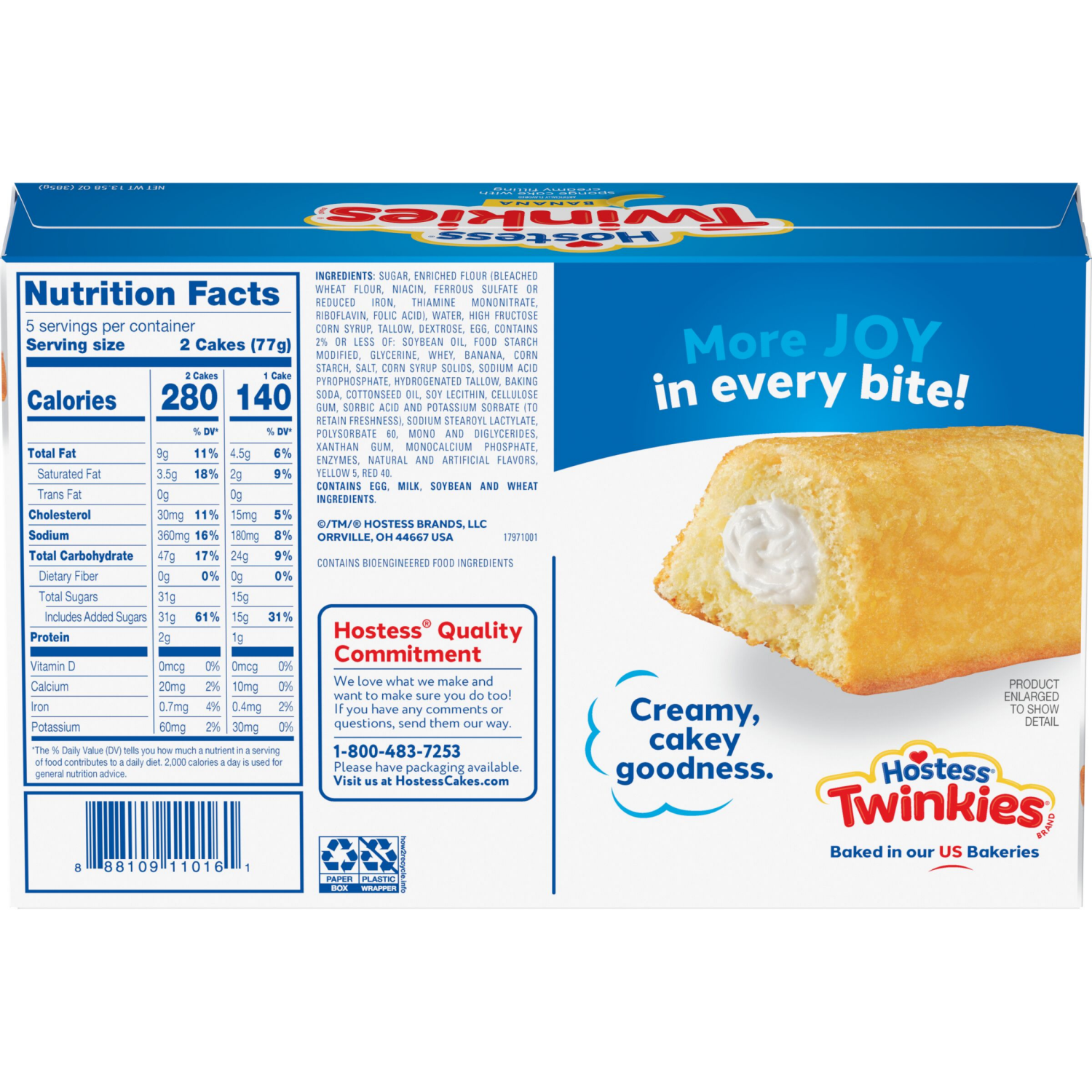 slide 2 of 7, Hostess Twinkies Snack Cakes, Golden Sponge Cake with Banana Artificially Flavored Filling, 13.58 Oz. Box (10 Ct.), 10 ct