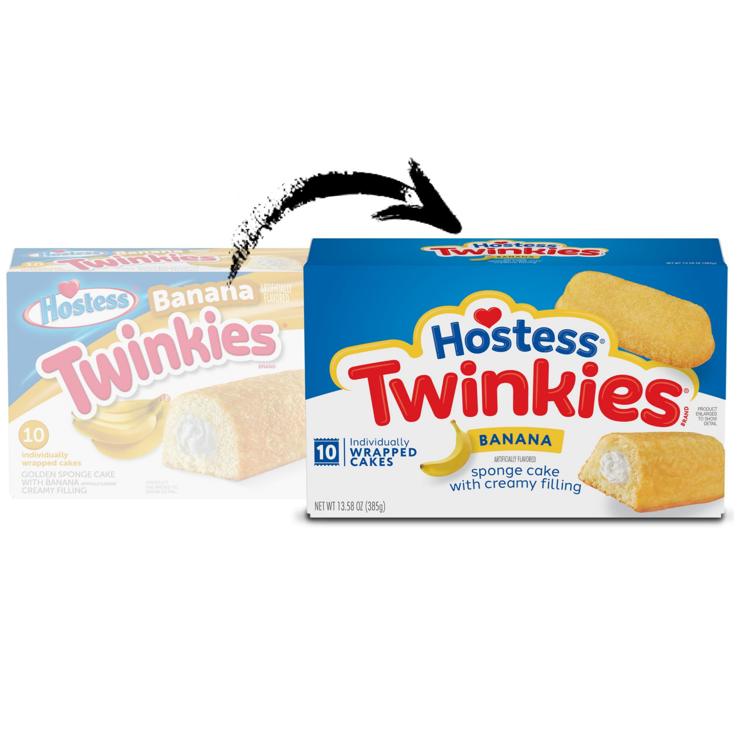 slide 6 of 7, Hostess Twinkies Snack Cakes, Golden Sponge Cake with Banana Artificially Flavored Filling, 13.58 Oz. Box (10 Ct.), 10 ct