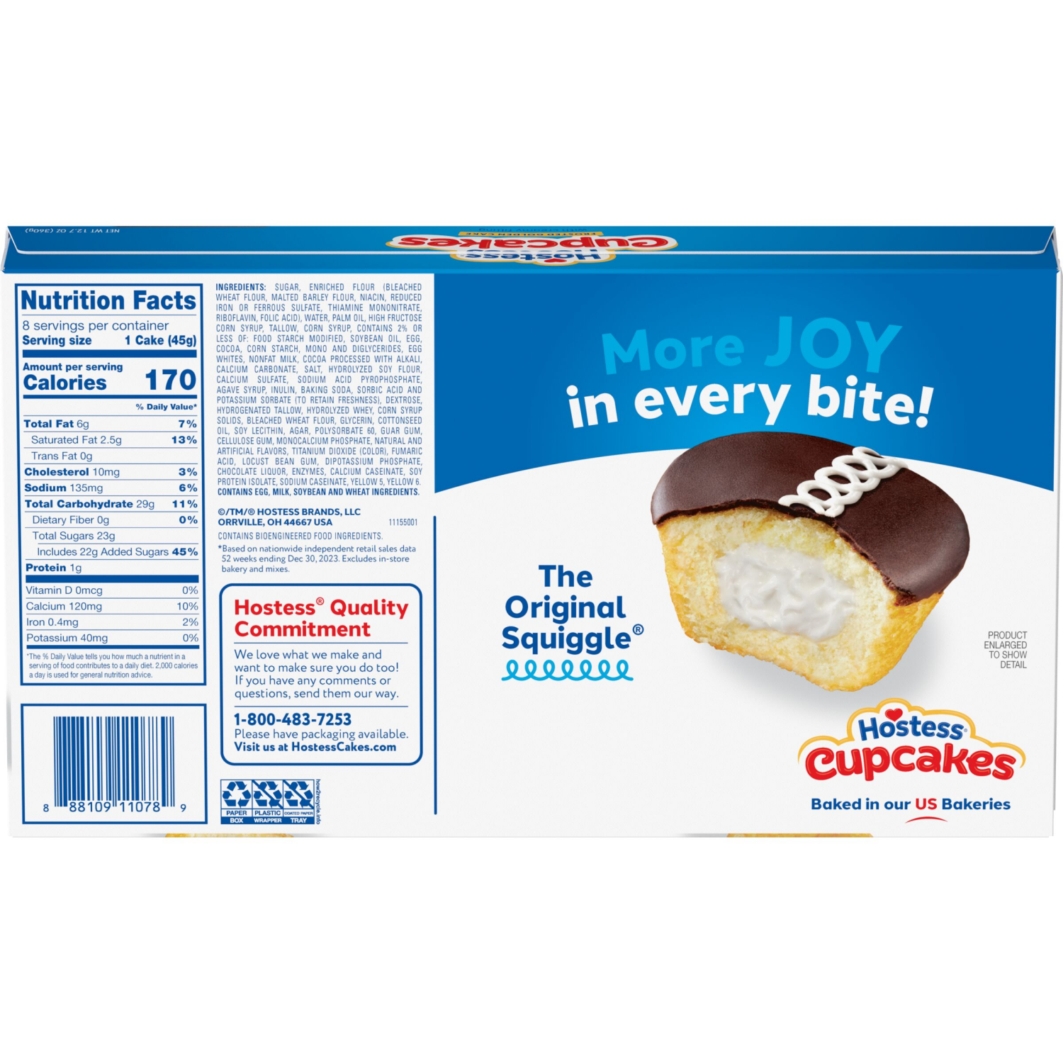 slide 2 of 7, Hostess Cupcakes, Golden Snack Cakes, 12.7 Oz. Box (8 Ct.), 8 ct
