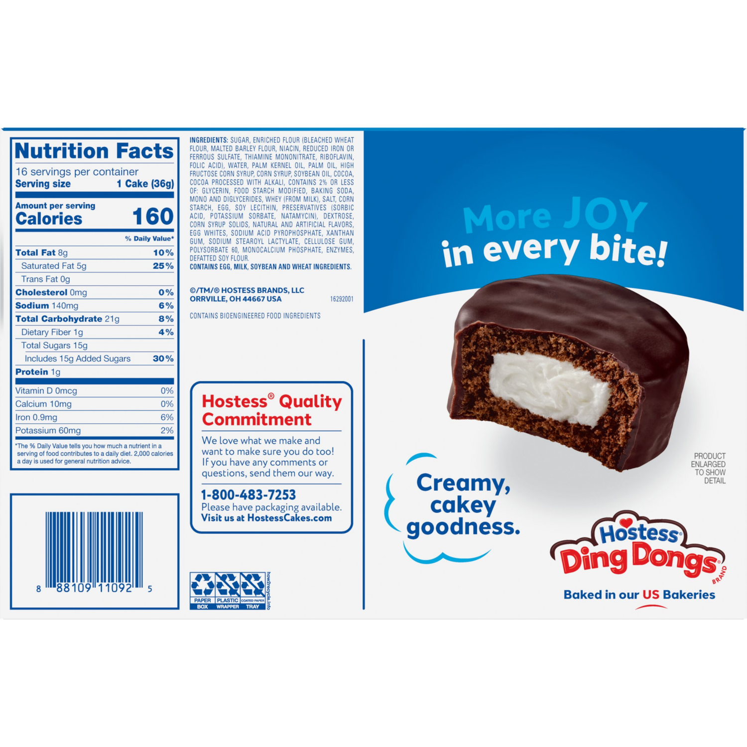 slide 2 of 7, Hostess Ding Dongs Snack Cakes, Chocolate Flavor, 20.31 Oz. Box (16 Count), 16 ct