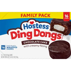 Hostess Ding Dongs Snack Cakes, Chocolate Flavor, 20.31 Oz. Box (16 Count)