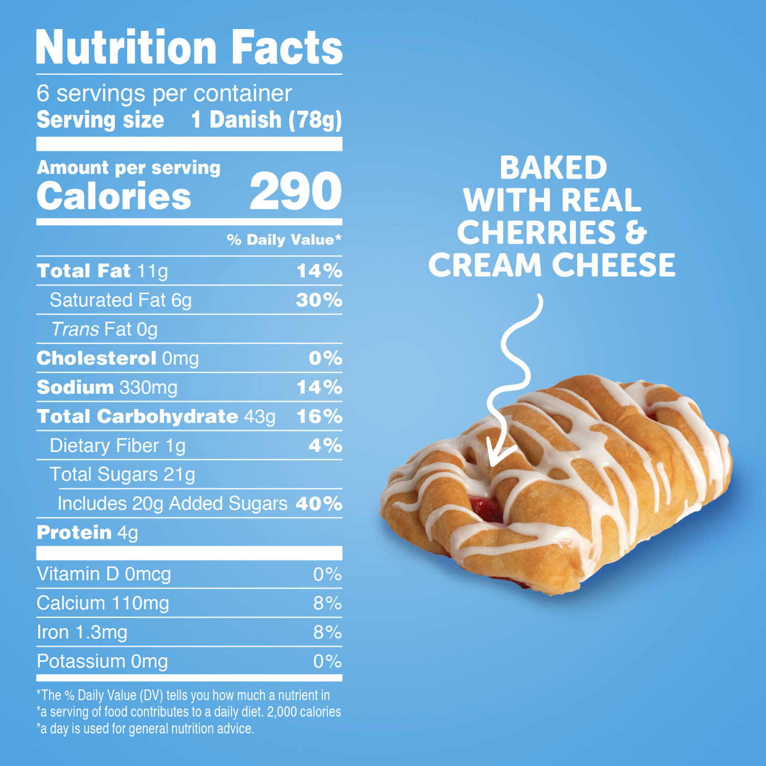 slide 2 of 8, Hostess Danish Pastries, Cherry Cheese Artificially Flavored Filling, 16.5 Oz. Box (6 Snacks), 6 ct