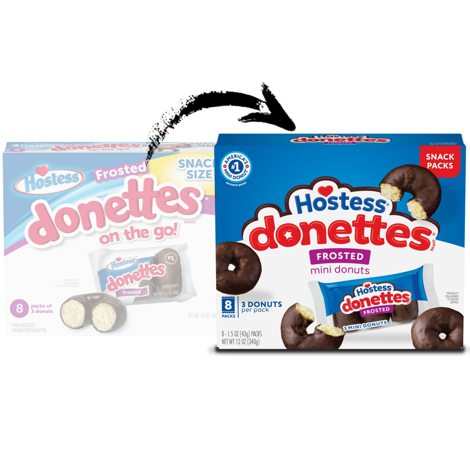 slide 6 of 7, HOSTESS Frosted DONETTES Donuts Snack Pack, 8 Count, 12.0 oz, 8 ct