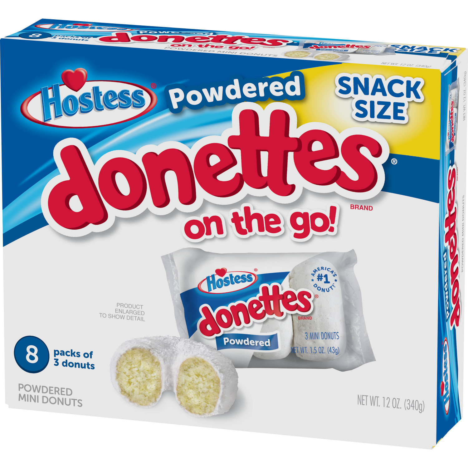slide 5 of 8, Hostess Snack Pack Powdered Donettes Donuts, 8 ct
