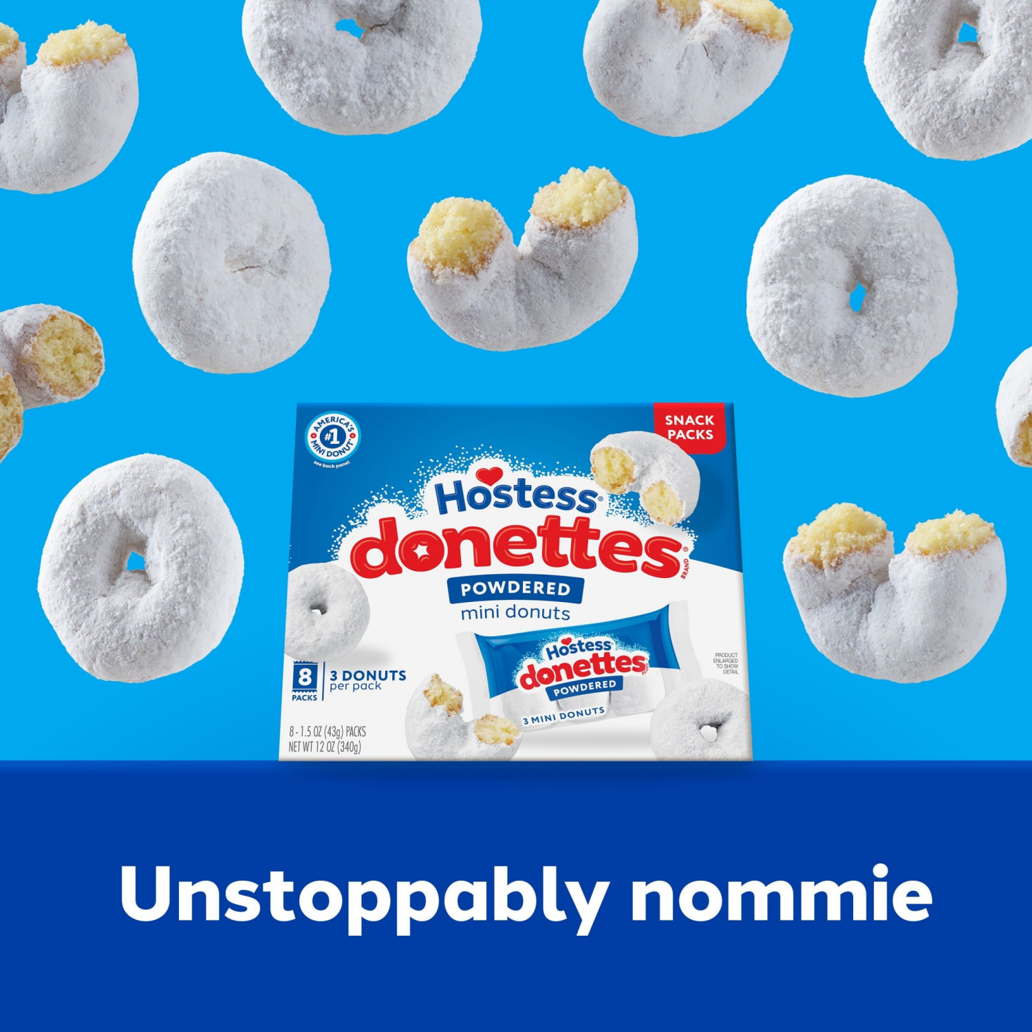 slide 7 of 8, Hostess Snack Pack Powdered Donettes Donuts, 8 ct