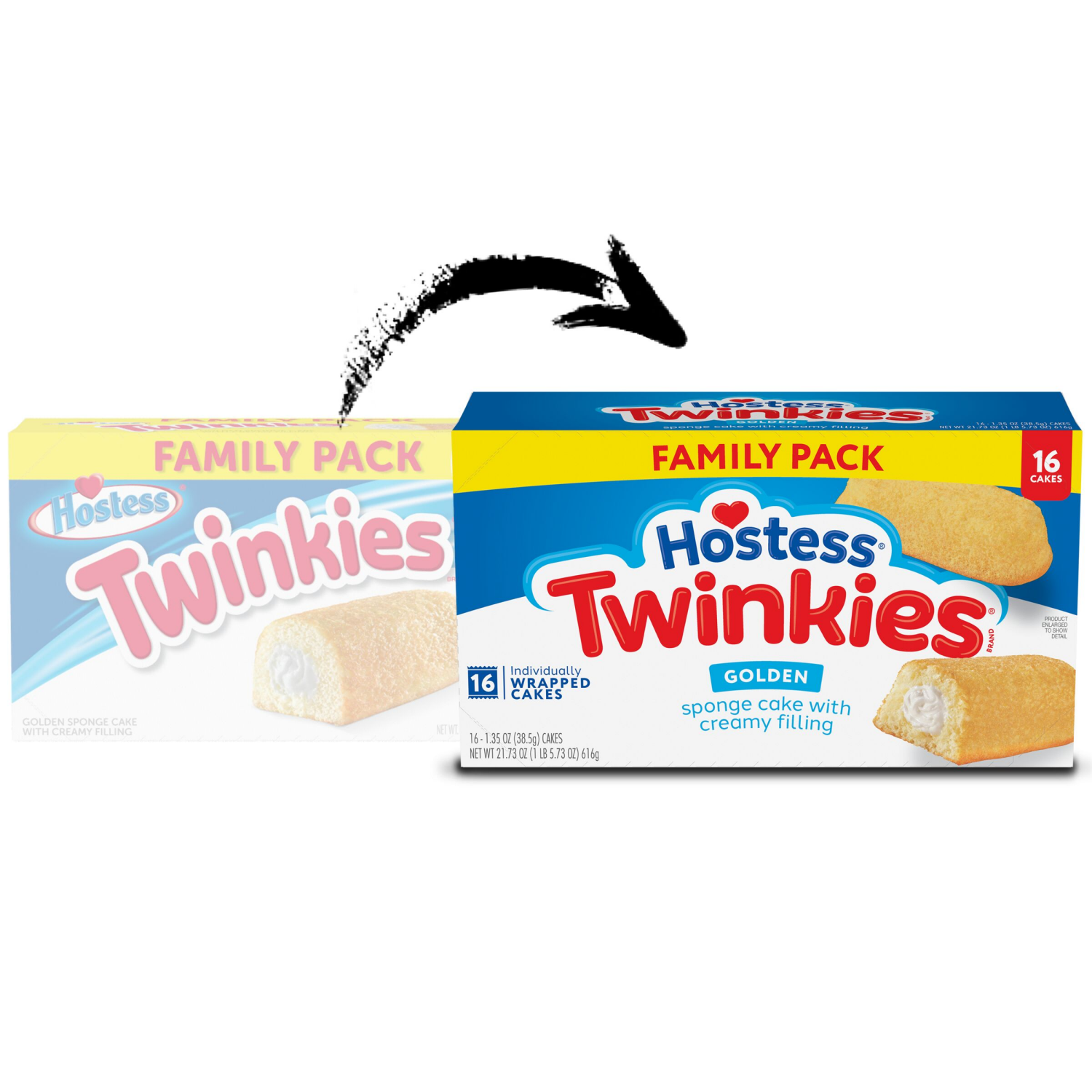 slide 4 of 8, Hostess Twinkies Snack Cakes, Golden Sponge Cake with Crème Filling, 21.73 Oz. Box (16 Count), 16 ct