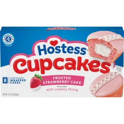 Hostess Cupcakes, Artificially Flavored Strawberry Snack Cakes, 12.7 Oz. Box (8 Ct.)