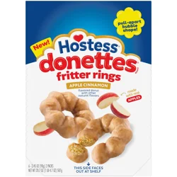 Hostess Donettes Fritter Rings Apple Cinnamon Flavored Donuts with Other Natural Flavors, 10.36 Oz. Box (6 Ct.)