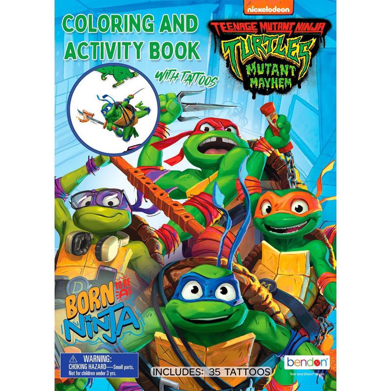 slide 1 of 4, Bendon Teenage Mutant Ninja Turtles: Mutant Mayhem Coloring Book with Tattoos, 1 ct