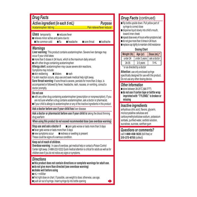 slide 11 of 11, Tylenol Infant Dye-Free General Pain Reliever - Cherry - 1 fl oz, 1 fl oz