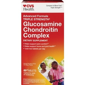 slide 1 of 1, CVS Health Advanced Formula Glucosamine Chondroitin Triple Strength Tablets, 80 ct