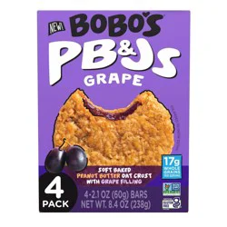 Bobo's Oat Bars Bobo's PB&Js Grape Soft Baked Peanut Butter Oat Crust Bars - 8.4oz/4ct