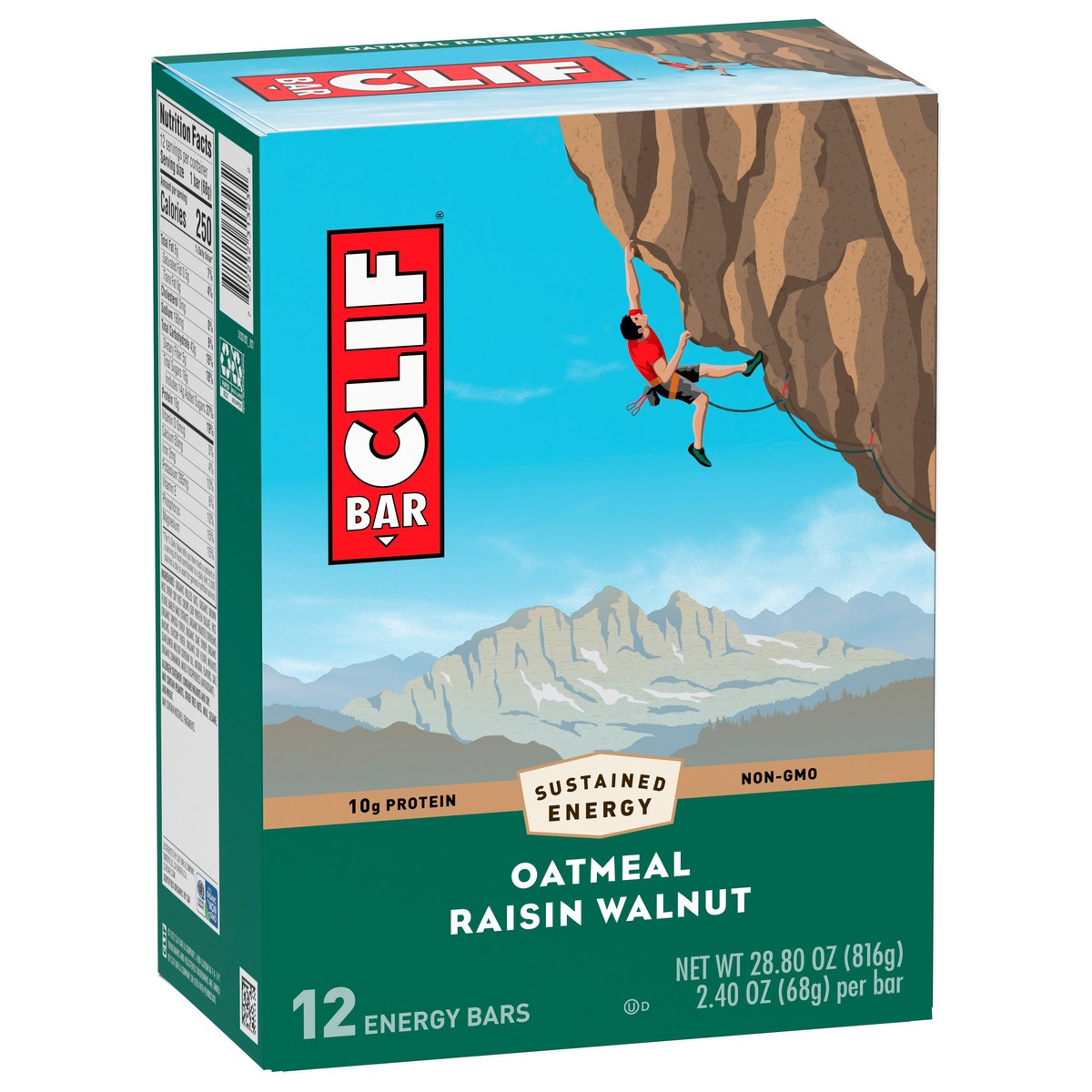 slide 2 of 9, CLIF BAR - Oatmeal Raisin Walnut - Made with Organic Oats - 10g Protein - Non-GMO - Plant Based - Energy Bars - 2.4 oz. (12 Pack), 28.8 oz