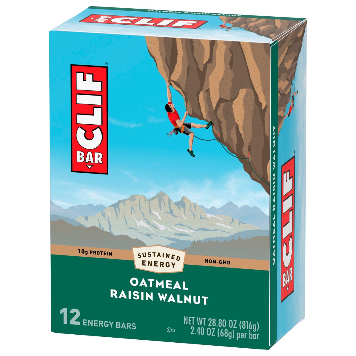 slide 4 of 9, CLIF BAR - Oatmeal Raisin Walnut - Made with Organic Oats - 10g Protein - Non-GMO - Plant Based - Energy Bars - 2.4 oz. (12 Pack), 28.8 oz