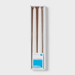 2pk Unscented Taper Candles White - Room Essentials™: Paraffin Wax, 6hr Burn Time, No Container