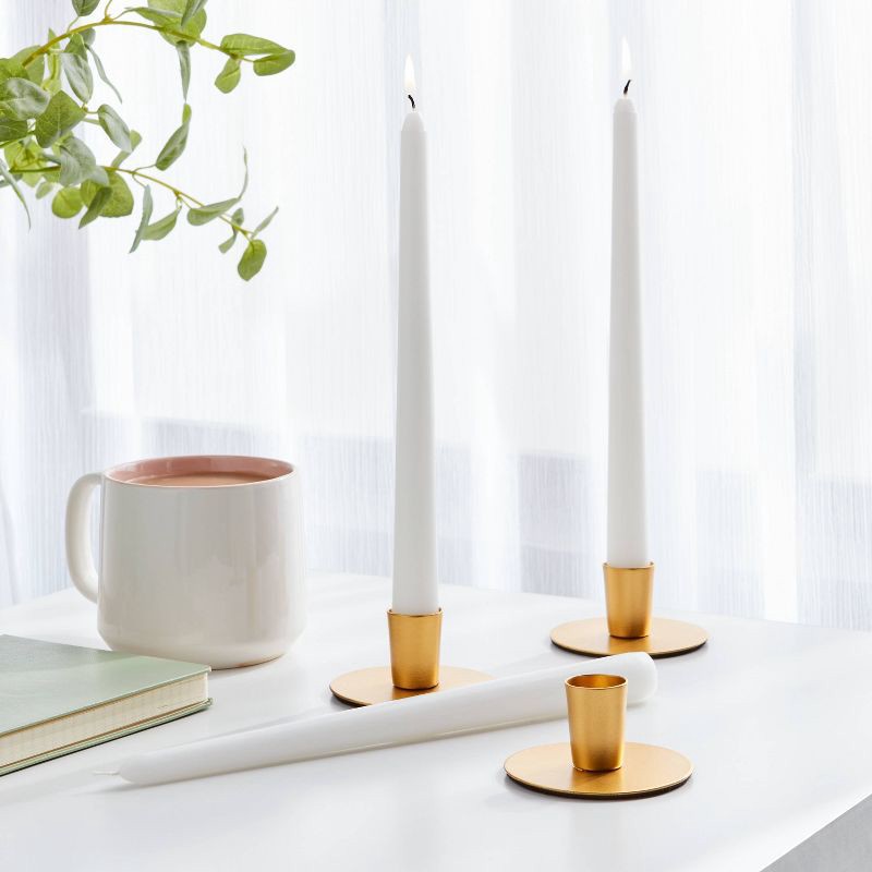 slide 2 of 3, 12pk Unscented Taper Candles White - Room Essentials™, 12 ct