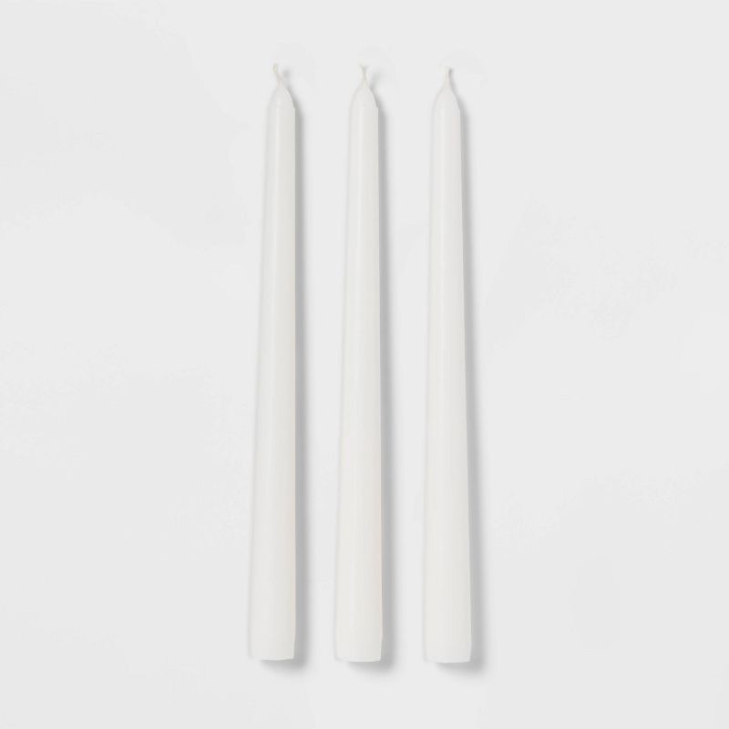 slide 3 of 3, 12pk Unscented Taper Candles White - Room Essentials™, 12 ct