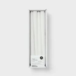 12pk Unscented Taper Candles White - Room Essentials™: Paraffin Wax, Non-Cored Wick, Indoor Use, 6-Hour Burn Time