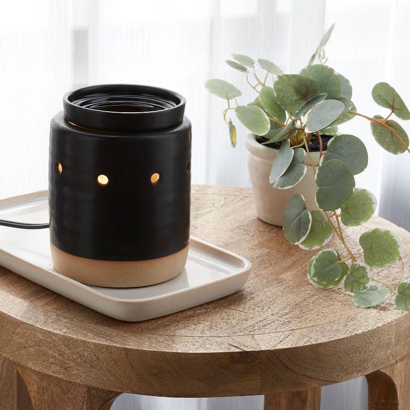 slide 2 of 3, Ceramic and Clay Black Wax Warmer - Threshold™, 1 ct