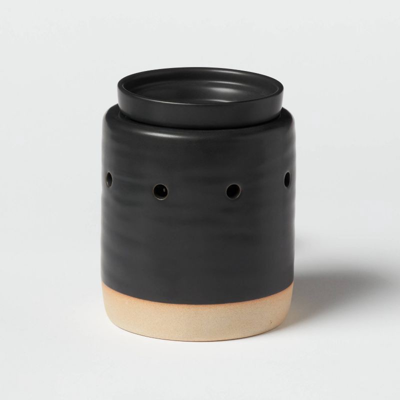 slide 1 of 3, Ceramic and Clay Black Wax Warmer - Threshold™, 1 ct