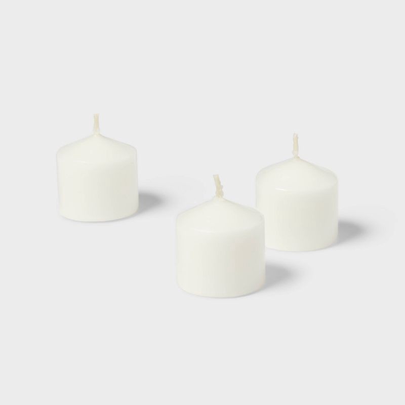 slide 3 of 3, 20pc Unscented Votive Set White - Room Essentials™: Paraffin Wax, 10hr Burn Time, 20 ct, 20 ct