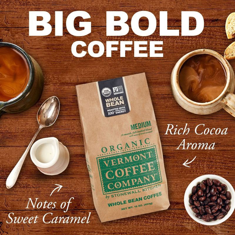 slide 5 of 10, Vermont Coffee Company Organic Medium Roast Whole Bean Coffee - 16oz, 16 oz