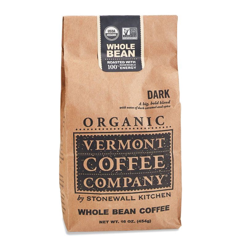 slide 1 of 9, Vermont Coffee Company Organic Dark Whole Bean Coffee - 16oz, 16 oz
