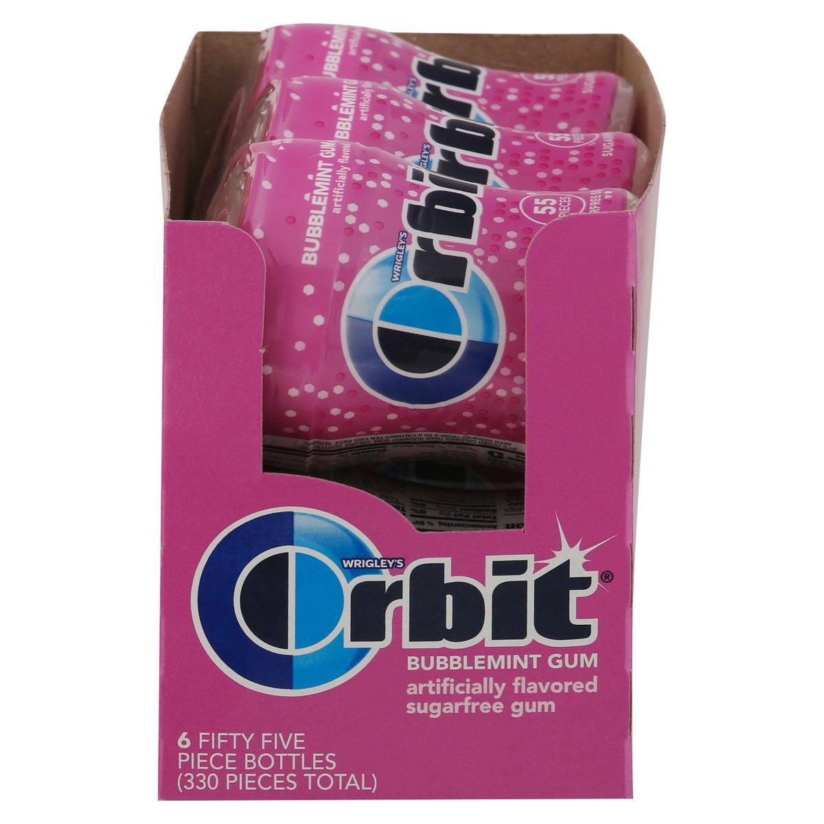 slide 1 of 8, Orbit Sugar Free Bubblemint Gum 6 - 55 piece Bottles, 6 ct