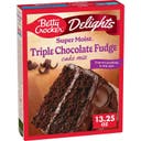 Betty Crocker Triple Chocolate Fudge Super Moist Cake Mix - 13.25oz: Low Fat, No Artificial Sweeteners