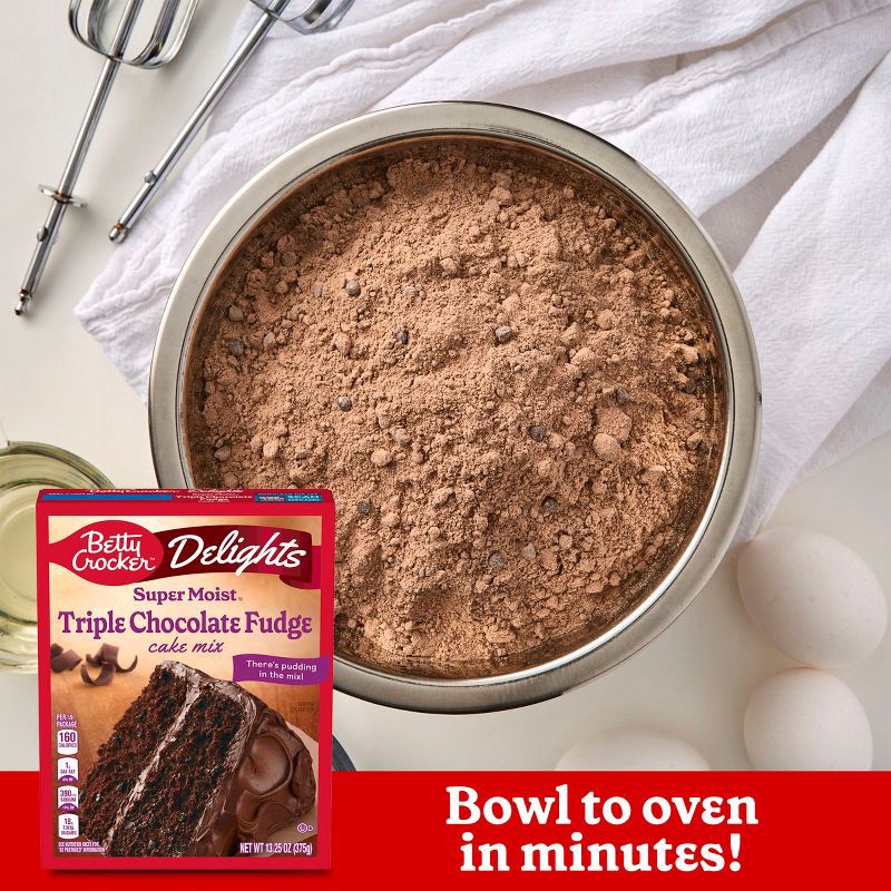 slide 3 of 7, Betty Crocker Triple Chocolate Fudge Super Moist Cake Mix - 13.25oz, 13.25 oz