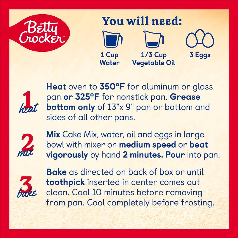 slide 6 of 7, Betty Crocker Vanilla Super Moist Cake Mix - 13.25oz, 13.25 oz