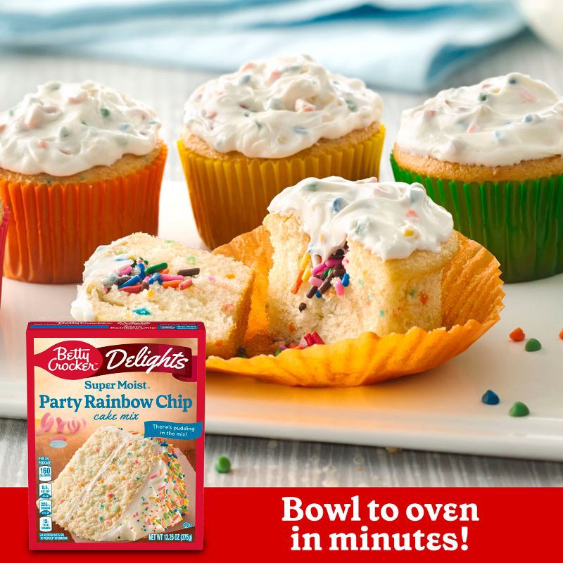 slide 4 of 10, Betty Crocker Delights Rainbow Chip Super Moist Cake Mix - 13.25oz, 13.25 oz