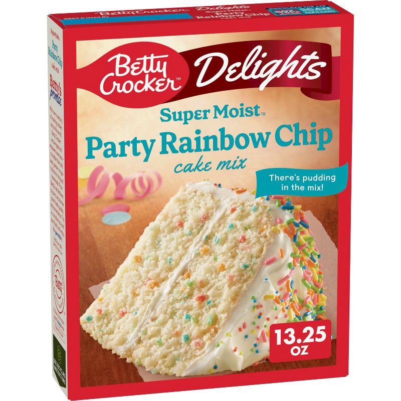 slide 9 of 10, Betty Crocker Delights Rainbow Chip Super Moist Cake Mix - 13.25oz, 13.25 oz