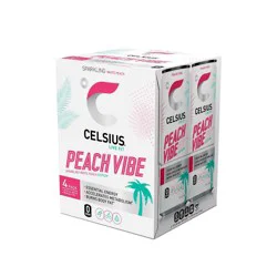 CELSIUS Sparkling Peach Vibe Functional Energy Drink - 4pk/12 fl oz Cans