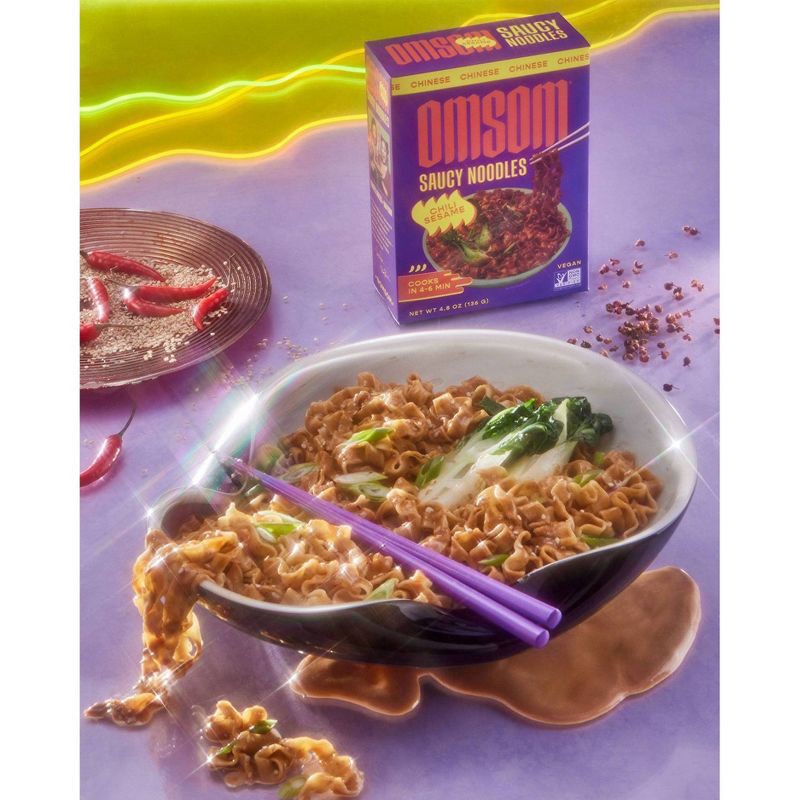 slide 3 of 4, Omsom Saucy Noodles Chili Sesame - 4.8oz, 4.8 oz