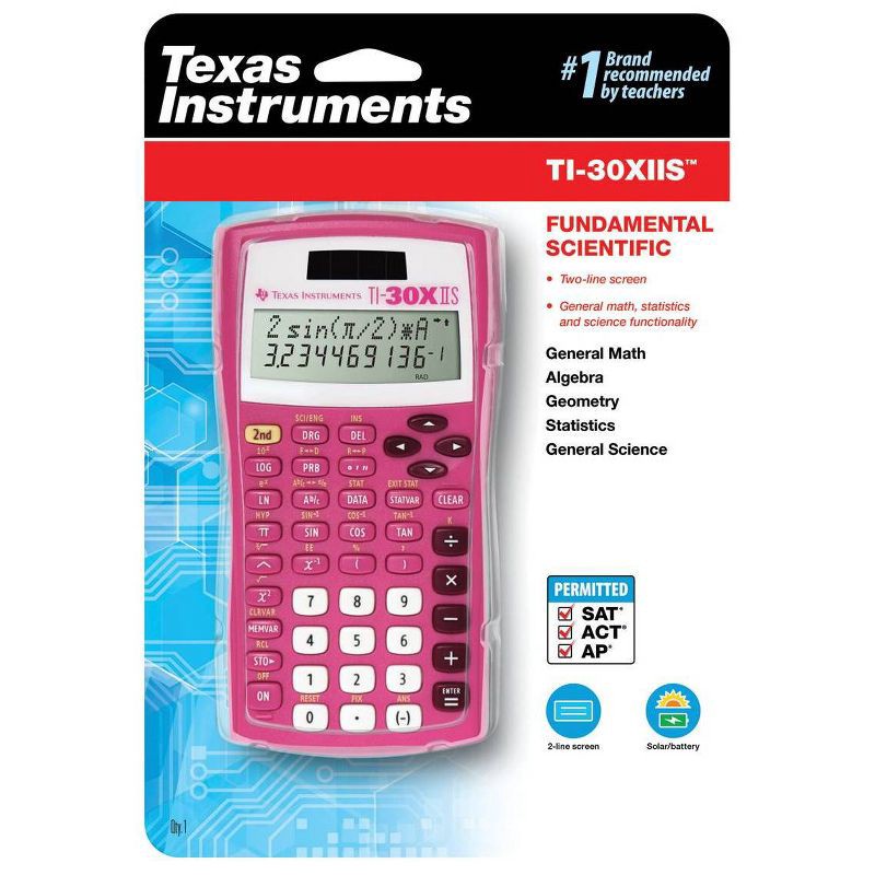 slide 2 of 3, Texas Instruments 30XIIS Scientific Calculator - Positively Pink, 1 ct