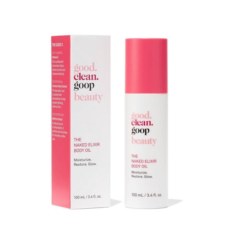 slide 6 of 7, good.clean.goop beauty The Naked Elixir Moisturizing Body Oil with Vitamin E and Turmeric - 3.4 fl oz, 3.4 fl oz