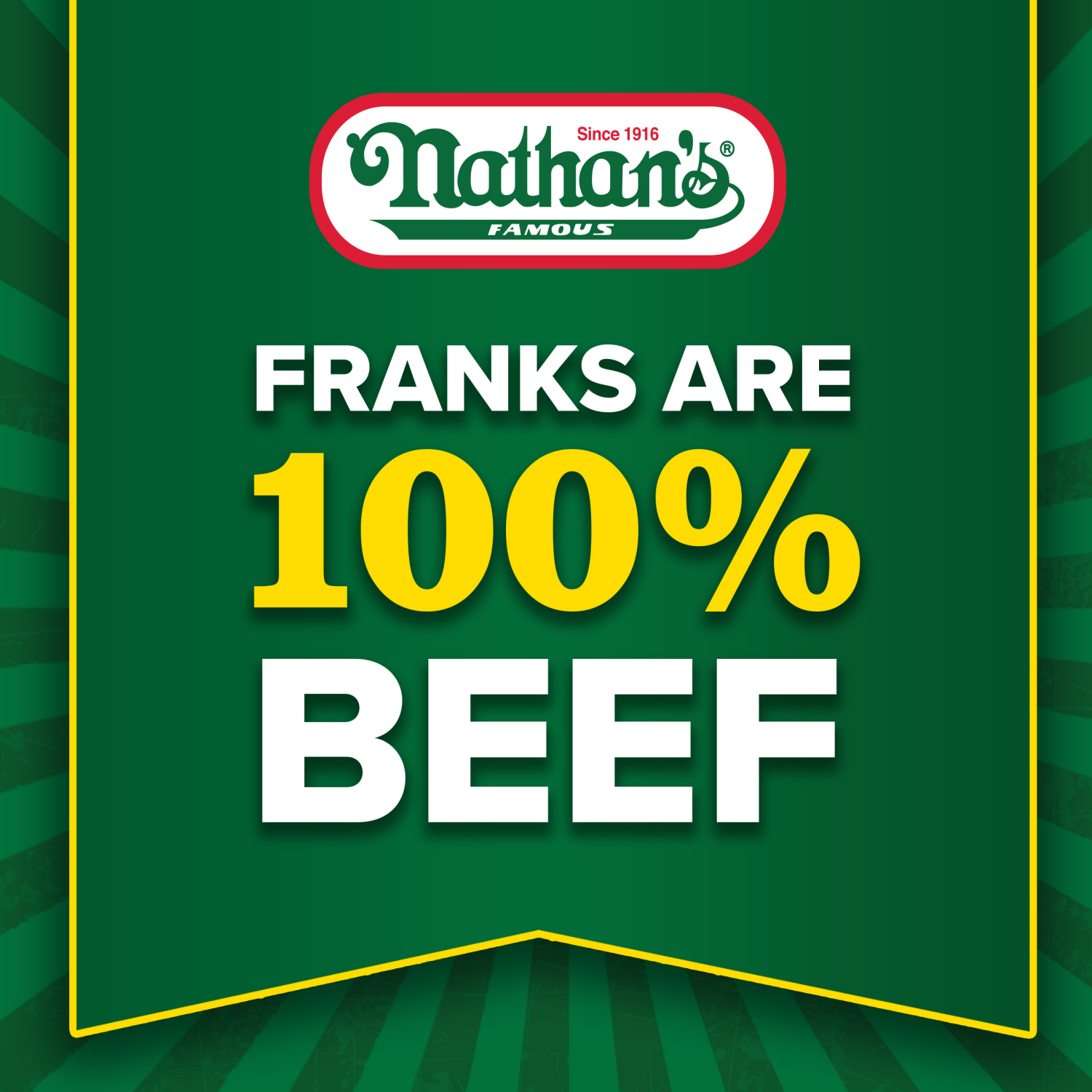 slide 4 of 8, Nathan's Famous Bun Length Skinless Beef Franks, 12 oz, 8 ct