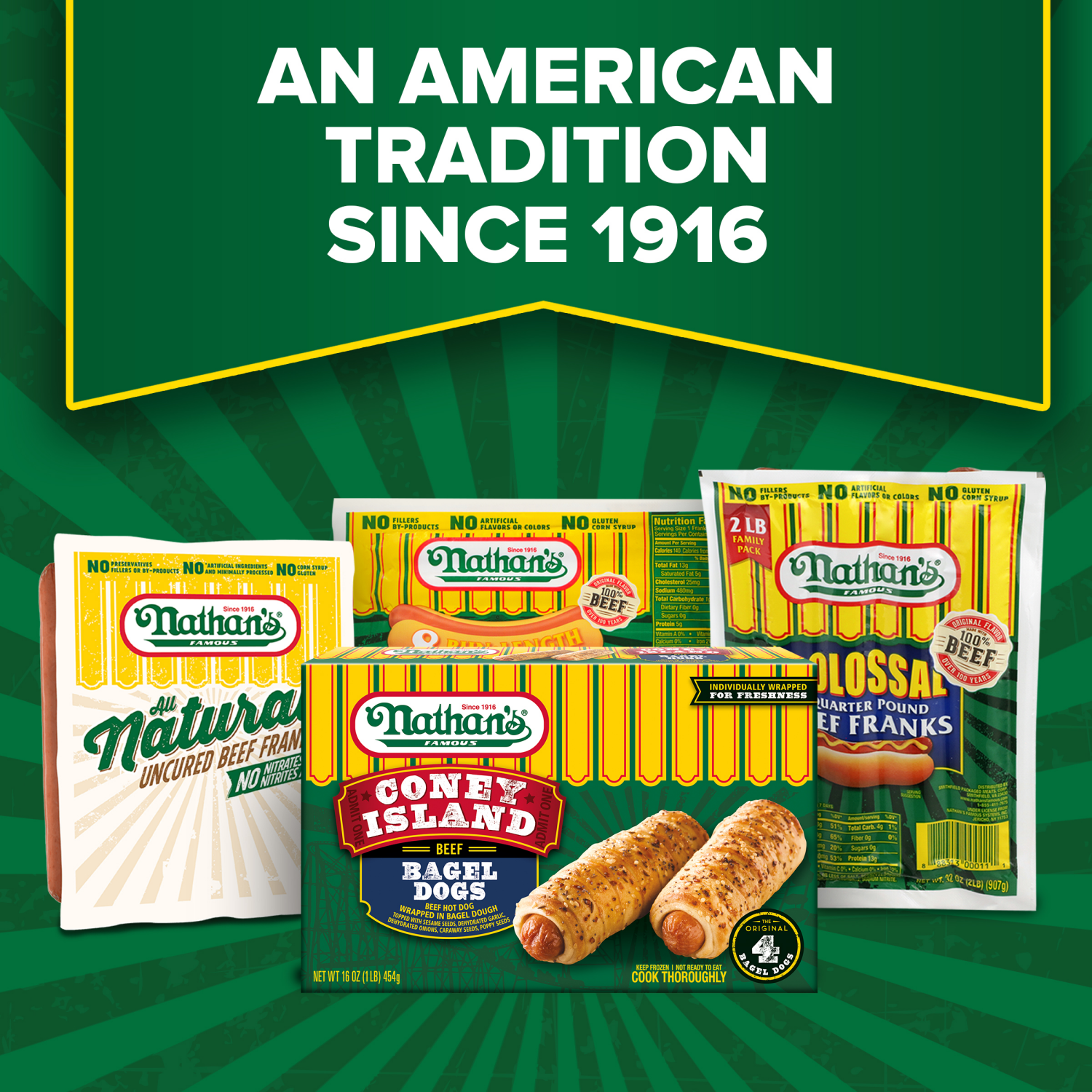 slide 7 of 8, Nathan's Famous Bun Length Skinless Beef Franks, 12 oz, 8 ct