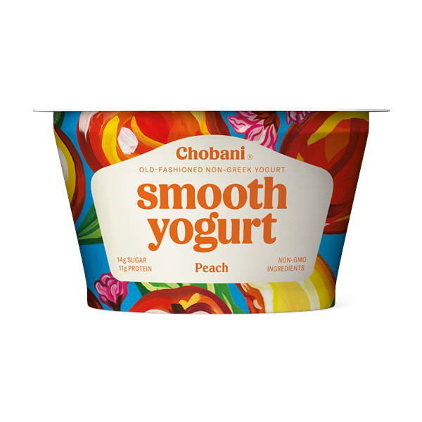 slide 1 of 1, Chobani Non-Greek Smooth Peach Yogurt, 5.3 oz