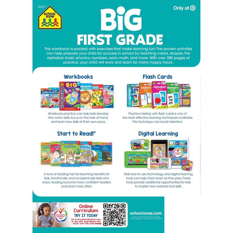 slide 2 of 6, Big First Grade Workbook - Target Exclusive Edition - by School Zone (Paperback), 1 ct