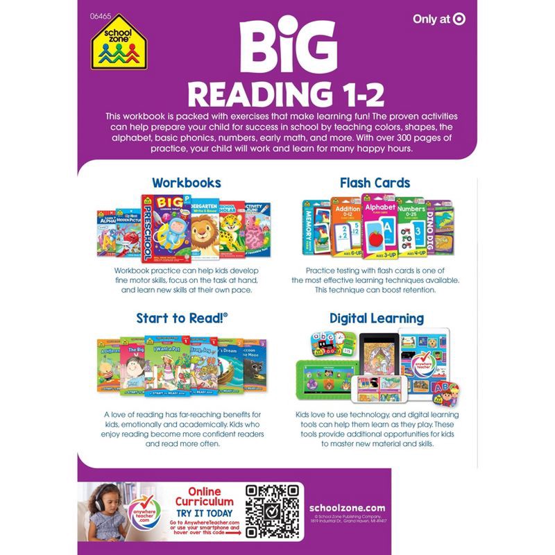 slide 2 of 6, Big Reading 1-2 Workbook - Target Exclusive Edition - by School Zone (Paperback), 1 ct