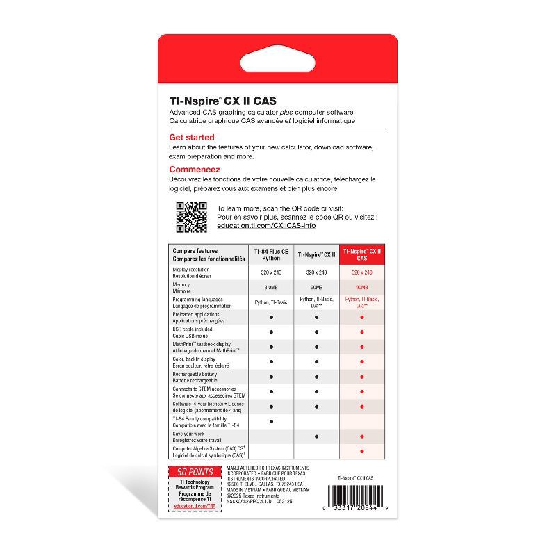 slide 5 of 7, Texas Instruments Nspire CX II CAS Graphing Calculator - Black: 64MB Storage, AP Course Approved, 1 ct
