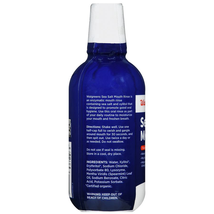 slide 5 of 5, Walgreens Sea Salt Mouth Rinse Spearmint, 16 oz