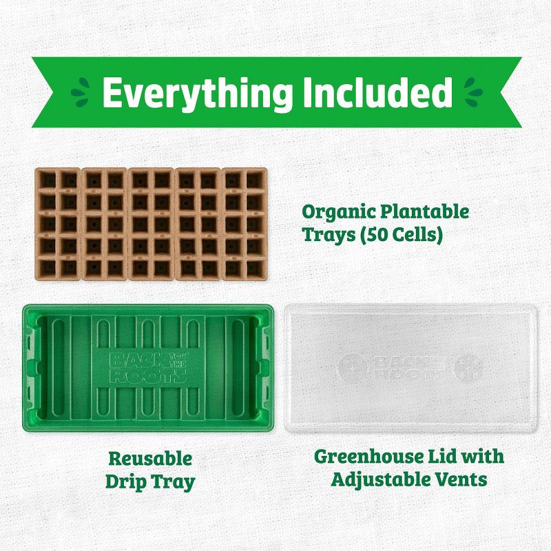 slide 4 of 11, Back to the Roots 50 Cell Organic & Plantable Greenhouse Germination Kit All Purpose, 1 ct